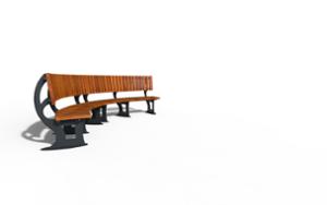 mobilier stradal, pret per 1 metru, lungimea masurata pe partea mai lunga, sezuturi, spatar din lemn, curbat, scaune din lemn