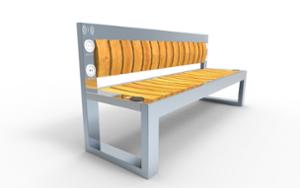mobilier stradal, sezuturi, 230v si/sau priza usb, inductie / incarcator qi, spatar din lemn, scaune din lemn, wifi statie