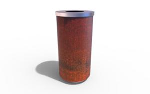 mobilier stradal, cos de gunoi, corten, volum mare, logo, curbat, scrumiera de siguranta