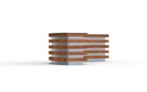 mobilier stradal, jardiniera, lemn, curbat, otel