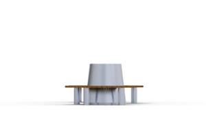 mobilier stradal, jardiniera, banca, sezuturi, lemn, fata-dubla, spatar din otel, curbat, scaune din lemn, otel