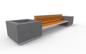 mobilier stradal, jardiniera, banca, sezuturi, beton, beton finisat, beton turnat, lemn, fata-dubla, logo, spatar din lemn, cotiera, scaune din lemn, otel