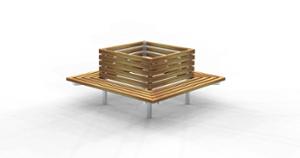 mobilier stradal, jardiniera, sezuturi, lemn, logo, spatar din lemn, rectangular, scaune din lemn, otel