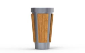 mobilier stradal, cos de gunoi, lemn