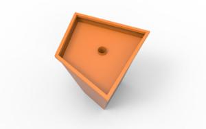 mobilier stradal, jardiniera, corten, logo, rectangular, otel