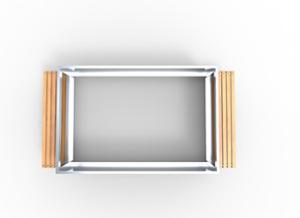 mobilier stradal, jardiniera, sezuturi, lemn, fata-dubla, spatar din lemn, spatar din otel, rectangular, scaune din lemn, otel
