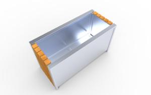 mobilier stradal, jardiniera, lemn, logo, mobile (compatibil pentru mufa de jante), rectangular, otel