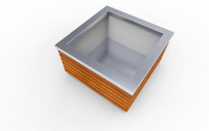 mobilier stradal, jardiniera, lemn, rectangular, otel
