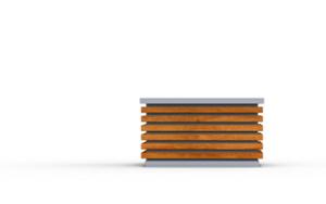 mobilier stradal, jardiniera, lemn, rectangular, otel