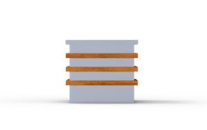 mobilier stradal, jardiniera, lemn, logo, rectangular, otel