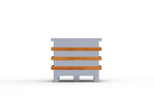 mobilier stradal, jardiniera, lemn, mobile (compatibil pentru mufa de jante), rectangular, otel