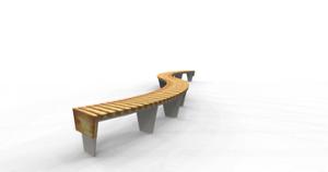 mobilier stradal, pret per 1 metru, lungimea masurata pe partea mai lunga, banca, modular, curbat, scaune din lemn