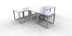 mobilier stradal, banca, pentru o singura persoana, modular, scaune din otel
