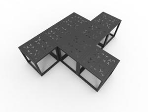 mobilier stradal, banca, pentru o singura persoana, modular, scaune din otel