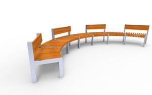 mobilier stradal, pret per 1 metru, lungimea masurata pe partea mai lunga, sezuturi, modular, spatar din lemn, curbat, scaune din lemn