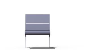 mobilier stradal, sezuturi, pret per 1 metru, lungimea masurata pe partea mai lunga, scaun, pentru o singura persoana, modular, spatar din otel, curbat, scaune din otel