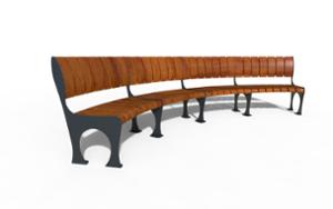 mobilier stradal, sezuturi, pret per 1 metru, lungimea masurata pe partea mai lunga, modular, curbat, scaune din lemn