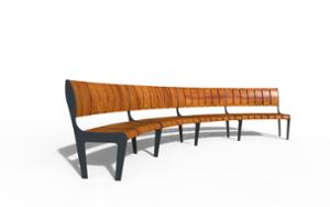 mobilier stradal, pret per 1 metru, lungimea masurata pe partea mai lunga, sezuturi, modular, curbat, scaune din lemn