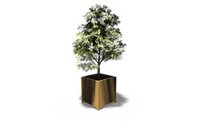 mobilier stradal, jardiniera, corten, mobile (compatibil pentru mufa de jante), rectangular, otel