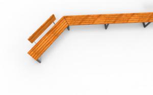 mobilier stradal, banca, sezuturi, modular, spatar din lemn, scaune din lemn