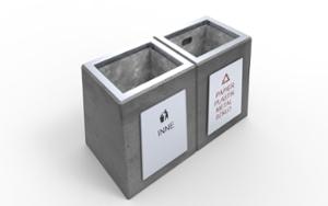 mobilier stradal, cos de gunoi, beton, beton finisat, scrumiera de siguranta, segregarea preliminara