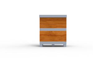 mobilier stradal, jardiniera, lemn, mobile (compatibil pentru mufa de jante), rectangular, otel