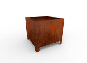 mobilier stradal, jardiniera, corten, mobile (compatibil pentru mufa de jante), rectangular, otel