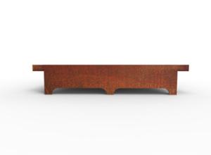 mobilier stradal, jardiniera, banca, corten, fata-dubla, logo, mobile (compatibil pentru mufa de jante), scaune din lemn, otel