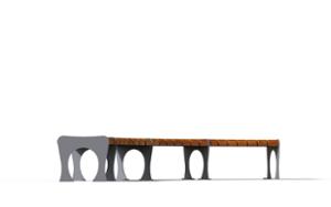 mobilier stradal, banca, pret per 1 metru, lungimea masurata pe partea mai lunga, modular, curbat