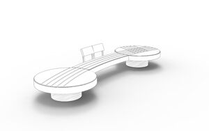 mobilier stradal, banca, sezuturi, beton, beton finisat, fata-dubla, modular, spatar din lemn, curbat, scaune din lemn