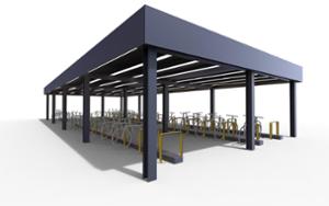mobilier stradal, altele, stand de biciclete, acoperis, acoperis pentru biciclete