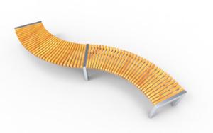 mobilier stradal, banca, scanduri orizontale, curbat, scandinavian line