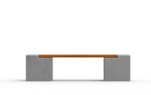 mobilier stradal, banca, beton finisat, scaune din lemn