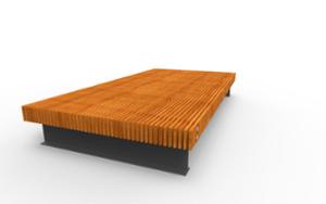 mobilier stradal, banca, scanduri verticale, fata-dubla, modular, iluminare, scaune din lemn