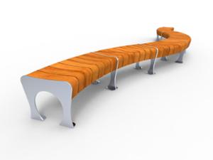 mobilier stradal, banca, pret per 1 metru, lungimea masurata pe partea mai lunga, modular, curbat