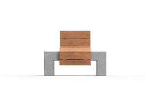 mobilier stradal, sezuturi, beton, beton finisat, scaun, pentru o singura persoana, spatar din lemn, scaune din lemn