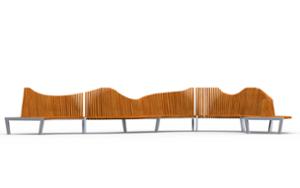 mobilier stradal, pret per 1 metru, lungimea masurata pe partea mai lunga, fata-dubla, sezuturi, modular, spatar din lemn, curbat, scaune din lemn, spatar inalt