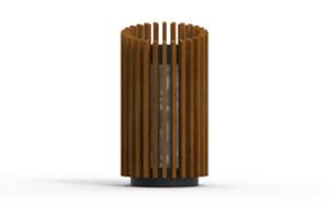 mobilier stradal, cos de gunoi, lemn, curbat