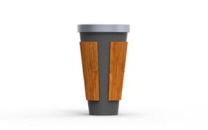 mobilier stradal, cos de gunoi, curbat, capac montat cu stift, scrumiera de siguranta