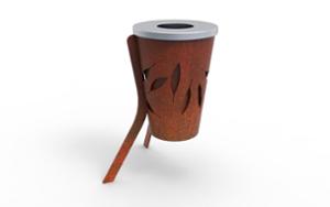mobilier stradal, cos de gunoi, corten