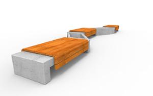 mobilier stradal, beton, beton finisat, fata-dubla, banca, scaune din lemn