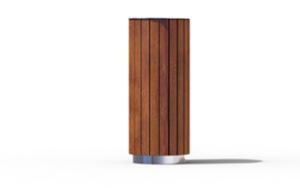 mobilier stradal, cos de gunoi, lemn, curbat