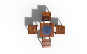 mobilier stradal, altele, sezuturi, aluminium, set picnic, varsovia, accesibil pentru persoane cu handicap, obrotowa szachownica, odlew aluminiowy, spatar din lemn, scaune din lemn, masa, sah