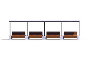mobilier stradal, altele, sezuturi, beton, beton finisat, acoperis / capac, fata-dubla, modular, spatar din lemn, scaune din lemn, acoperis, umbra