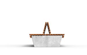 mobilier stradal, banca, sezuturi, beton, beton finisat, fata-dubla, modular, spatar din lemn, scaune din lemn
