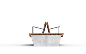 mobilier stradal, banca, sezuturi, beton, beton finisat, fata-dubla, modular, spatar din lemn, scaune din lemn