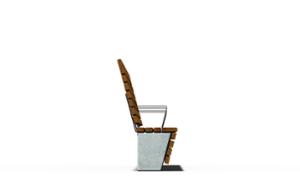 mobilier stradal, sezuturi, beton, beton finisat, modular, partea de sus a zidului, spatar din lemn, scaune din lemn