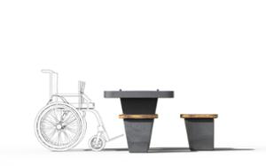 mobilier stradal, beton, beton finisat, altele, accesibil pentru persoane cu handicap, masa, sah