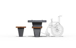 mobilier stradal, altele, beton, beton finisat, varsovia, accesibil pentru persoane cu handicap, masa, sah