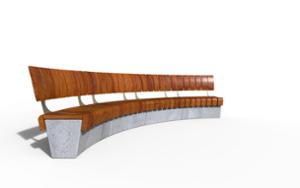 mobilier stradal, banca, sezuturi, beton, beton finisat, modular, spatar din lemn, cotiera, curbat, scaune din lemn